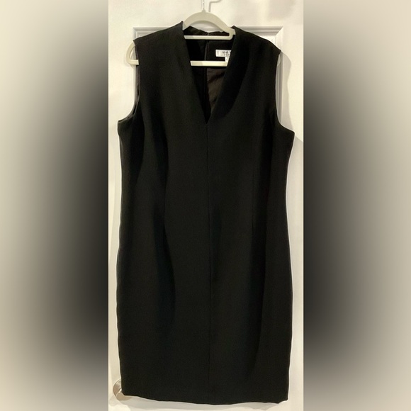 Nine West V Neck Sleeveless Midi Black Suit Dress - Picture 1 of 4